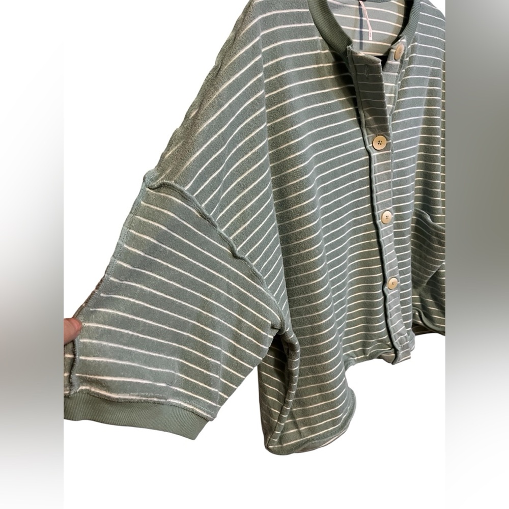 FREE PEOPLE MATILDA STRIPED TERRY CARDIGAN - Picture 11 of 16